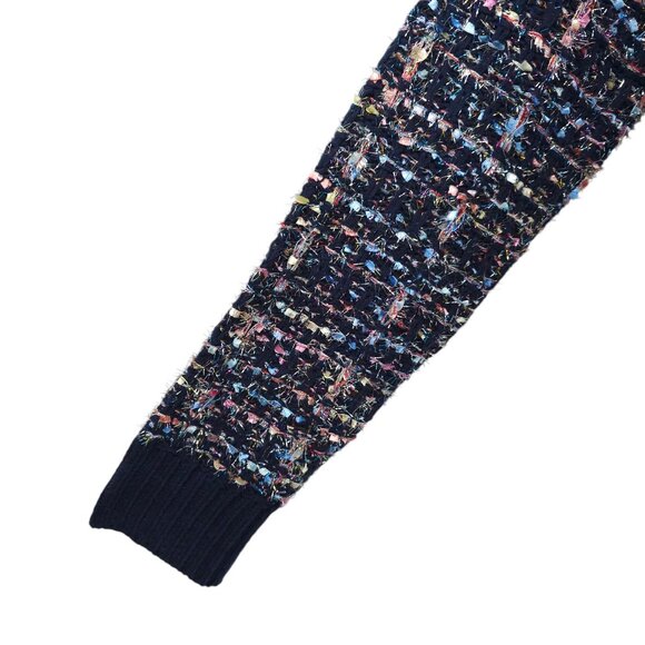 Original USA Open Front Cardigan Women S/M Sparkle Glitz Fringe Ribbon Weave NEW - Picture 16 of 16